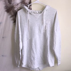 PINK Victoria's Secret Light Grey Pullover Hoodie Sweater